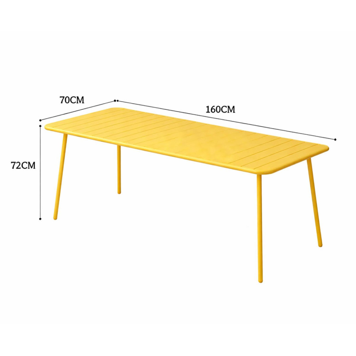 CONCEPT USINE Table de jardin 6 places 160cm jaune BERGAME
