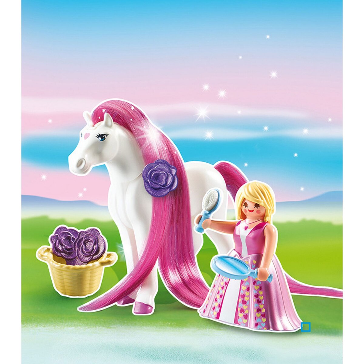 PLAYMOBIL 6166 - Princesse Rose avec cheval à coiffer