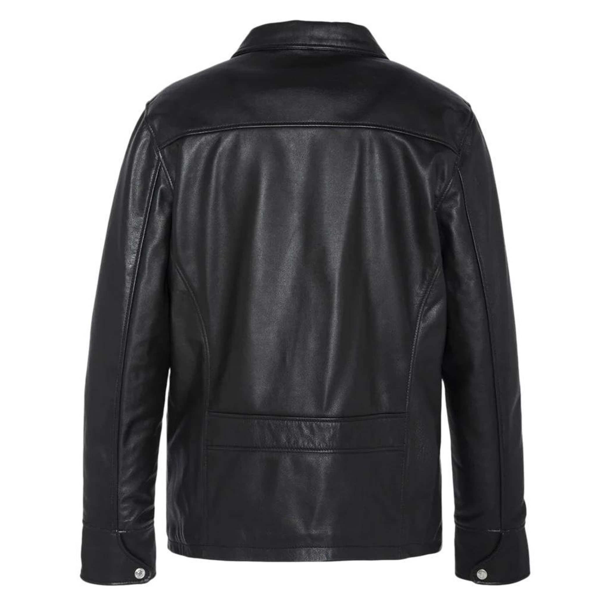 Voir la diapositive 2 : Schott Veste En Cuir Noire Homme Schott LC9521D