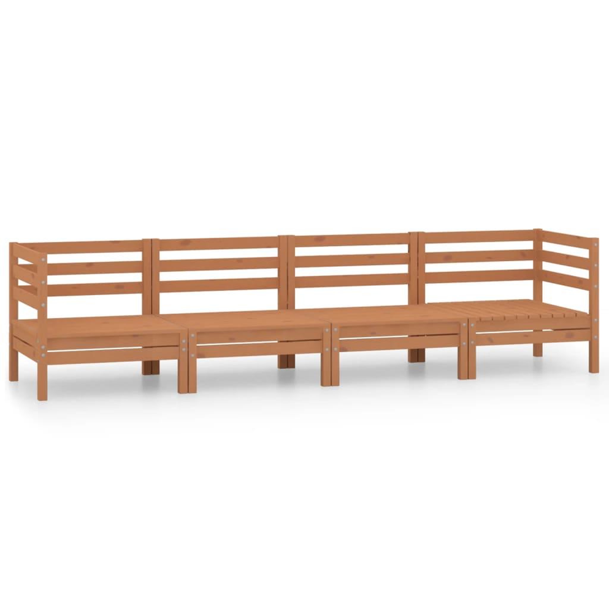 Voir la diapositive 2 : VIDAXL Salon de jardin 4 pcs Marron miel Bois de pin massif