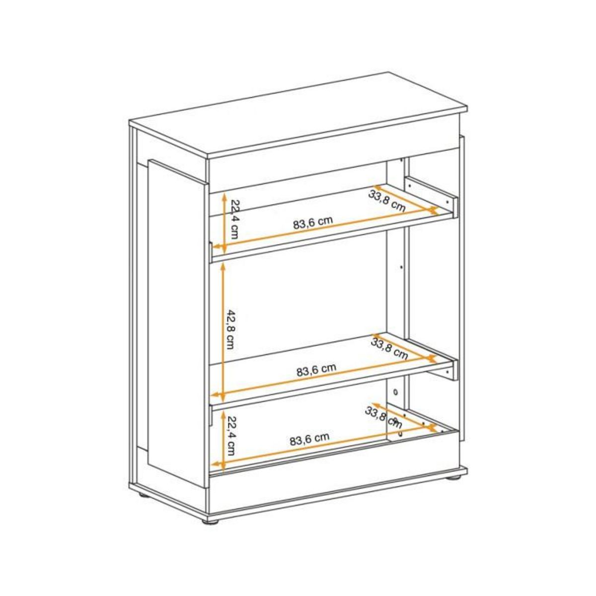 Paris Prix Vitrine Led 2 Portes  Berlin  111cm Gris & Naturel