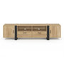 Voir la diapositive 3 : ID MARKET Meuble TV 200 cm PHOENIX 2 portes 2 tiroirs bois et noir
