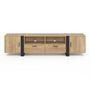 Voir la diapositive 3 : ID MARKET Meuble TV 200 cm PHOENIX 2 portes 2 tiroirs bois et noir