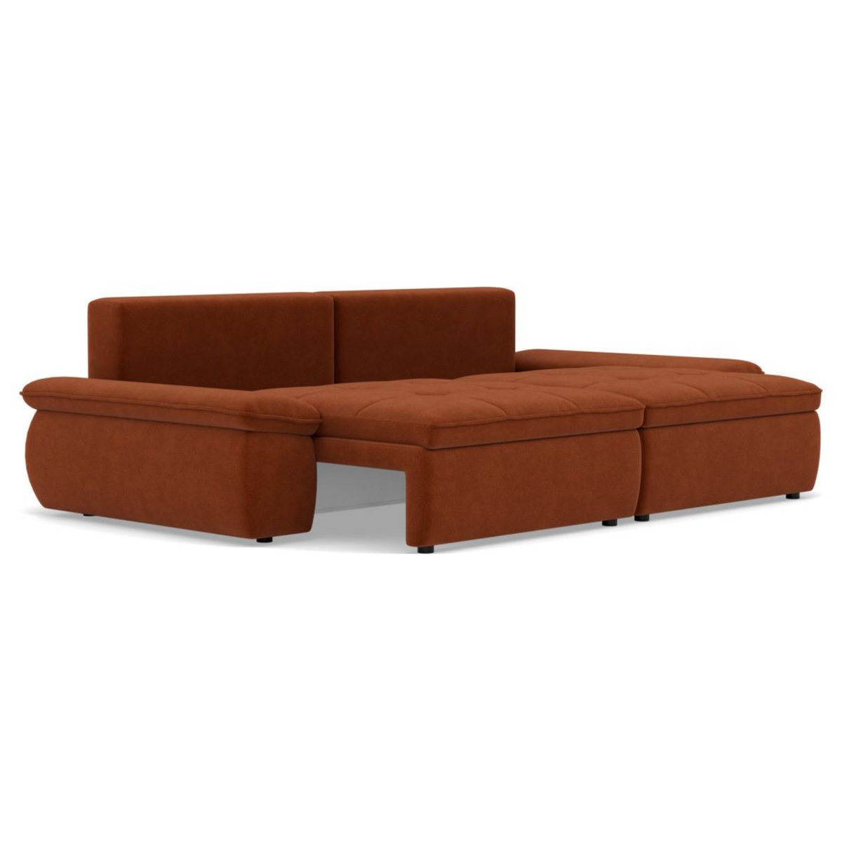 LISA DESIGN Elvona - canapé droit 3 places convertible avec coffre en tissu texturé
