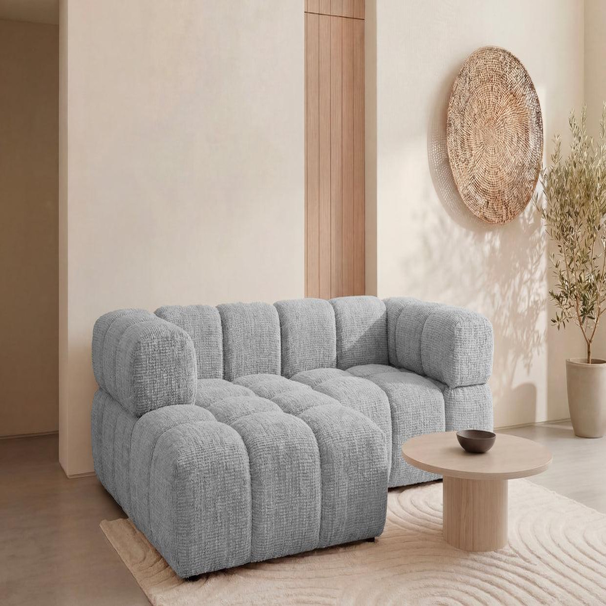 Voir la diapositive 6 : CASANOVA PARIS Gustave - canapé d'angle tissu chenille 4 places
