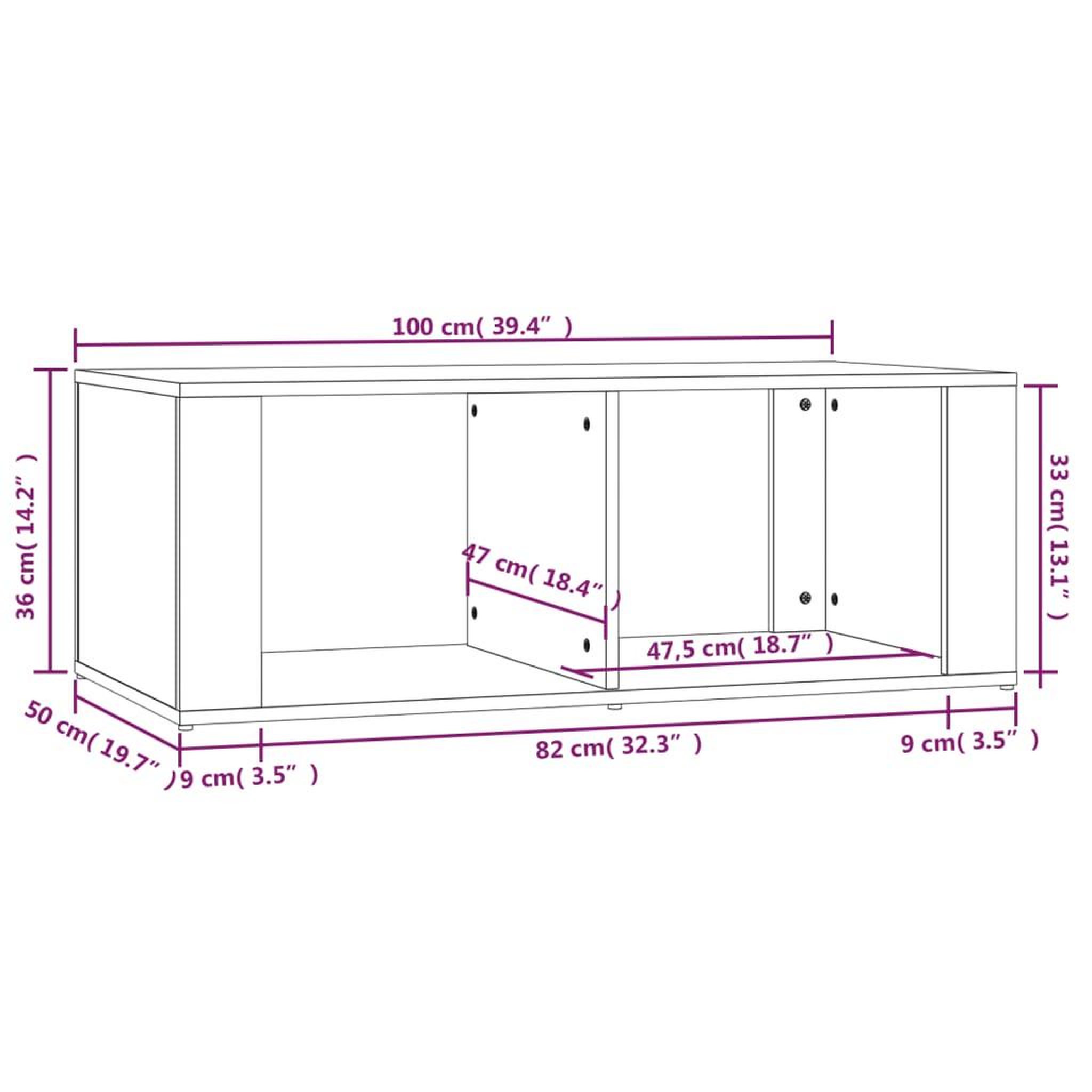 Voir la diapositive 6 : VIDAXL Table basse Blanc brillant 100x50x36 cm Bois d'ingenierie