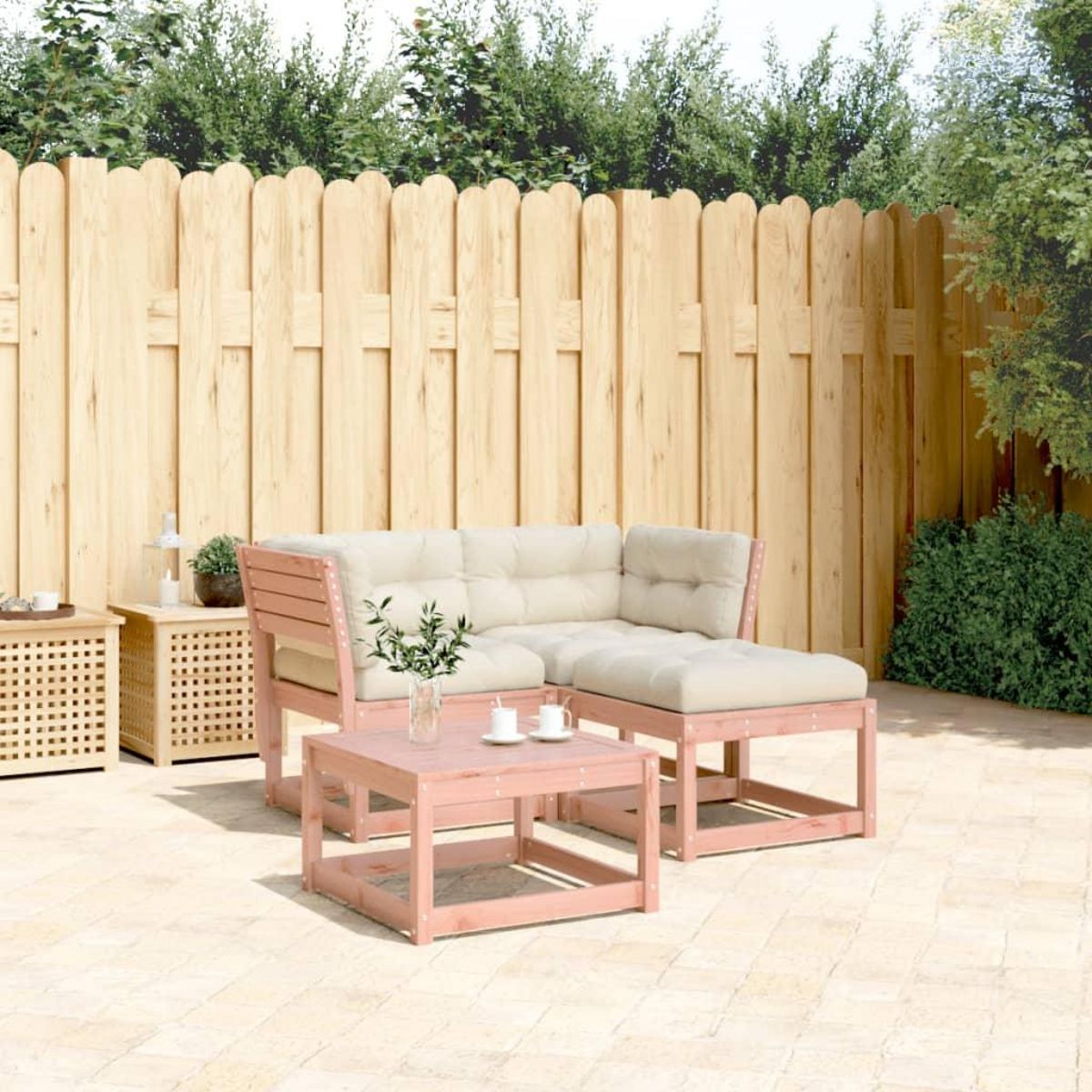 VIDAXL Salon de jardin 3 pcs avec coussins bois massif douglas