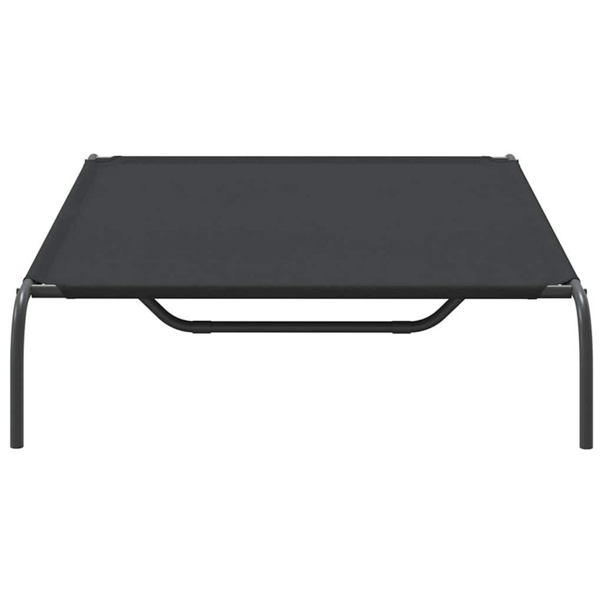 VIDAXL Lit sureleve pour chien noir 130x80x20 cm tissu oxford et acier