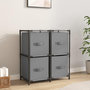 Voir la diapositive 1 : VIDAXL Armoire de rangement 4 paniers en tissu Gris 63x30x71 cm Acier
