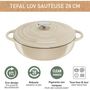Voir la diapositive 3 : TEFAL Cocotte Fonte LOV sauteuse 28cm beige