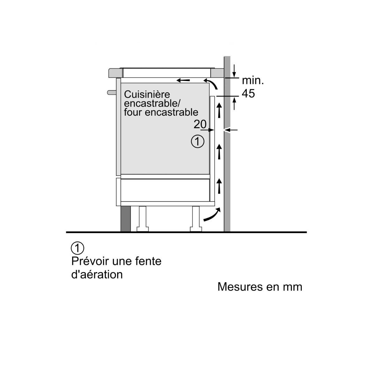 BOSCH Table de cuisson induction 60cm 5 feux 7400w noir - PVW831HC1E