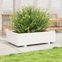 Voir la diapositive 3 : VIDAXL Jardiniere blanc 90x60x26,5 cm bois de pin massif