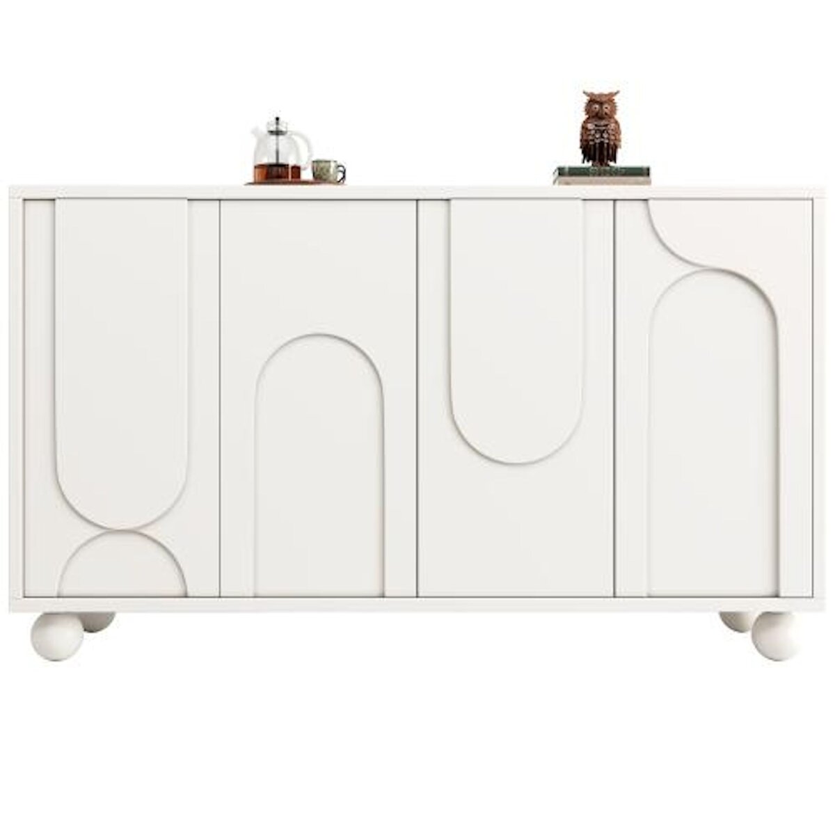 MERAX Buffet 4 porte(s) 0 tiroir(s) - 120 cm blanc mdf