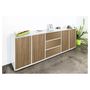 Voir la diapositive 3 : Buffet moderne 4 portes 3 tiroirs 220 cm LUCERA