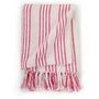 Voir la diapositive 3 : VIDAXL Couverture coton a rayures 160x210 cm Rose et Blanc