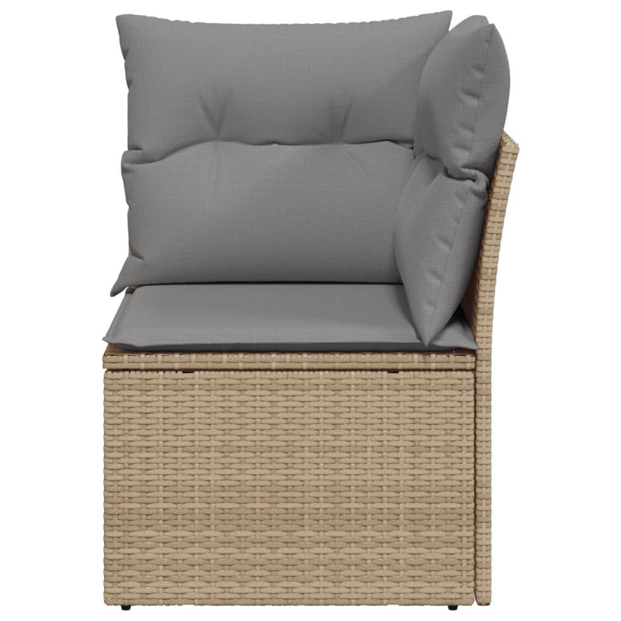 Voir la diapositive 4 : VIDAXL Canape d'angle de jardin avec coussins beige resine tressee
