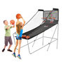 Voir la diapositive 2 : HOMCOM Panier de Basket pliable jeu de Basketball Arcade Double Shootout double panier compteur électronique 4 ballons et pompe acier noir et blanc