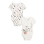 Voir la diapositive 1 : Petit Béguin Lot de 2 bodies bébé manches courtes ouverture croisée Yao