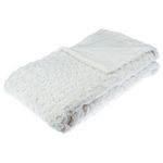 ATMOSPHERA Plaid en imitiation fourrure à boucles en polyester. Coloris disponibles : Blanc, Gris