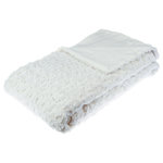 ATMOSPHERA Plaid en imitiation fourrure à boucles en polyester. Coloris disponibles : Gris, Blanc