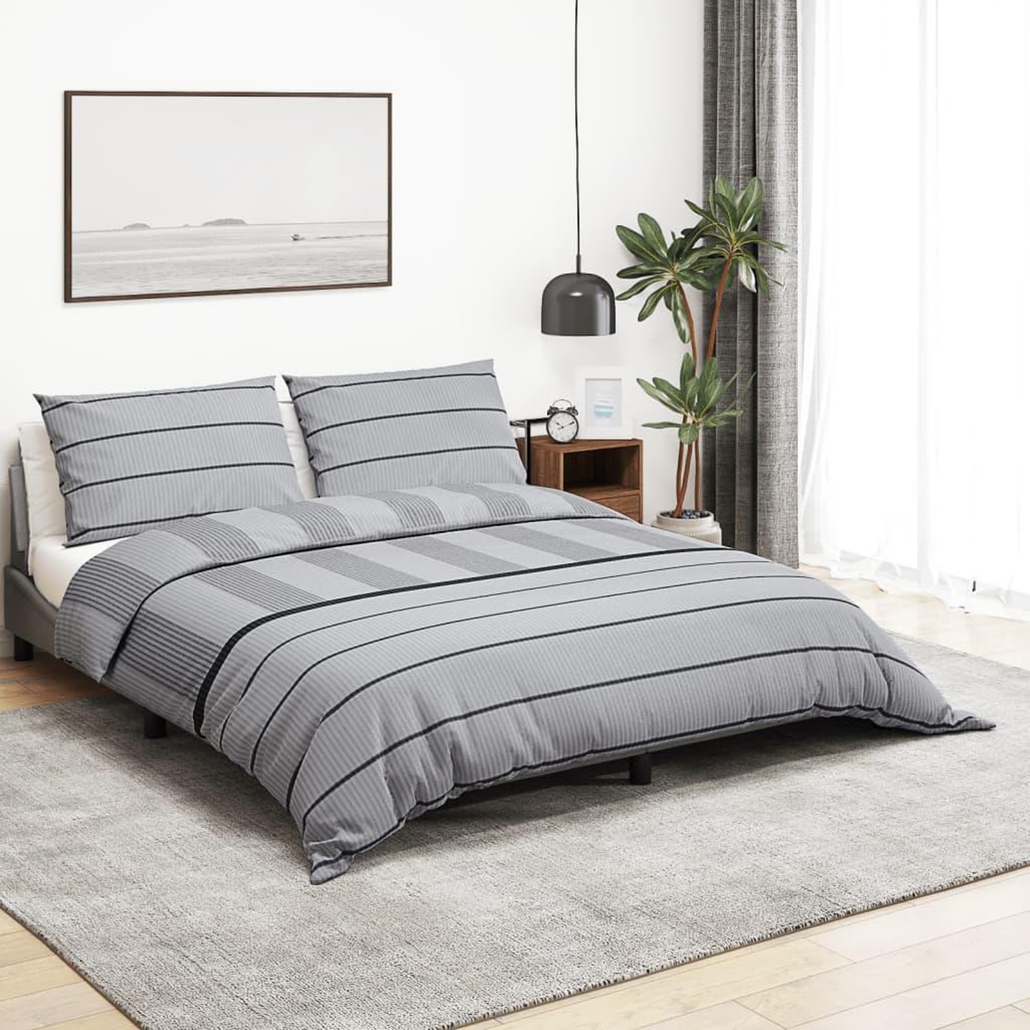 VIDAXL Ensemble de housse de couette Gris 200x220 cm Coton