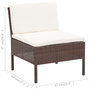 Voir la diapositive 6 : VIDAXL Salon de jardin 6 pcs avec coussins Resine tressee Marron