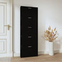 Voir la diapositive 3 : VIDAXL Armoire a chaussures Noir 59x17x169 cm Bois d'ingenierie