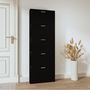Voir la diapositive 3 : VIDAXL Armoire a chaussures Noir 59x17x169 cm Bois d'ingenierie