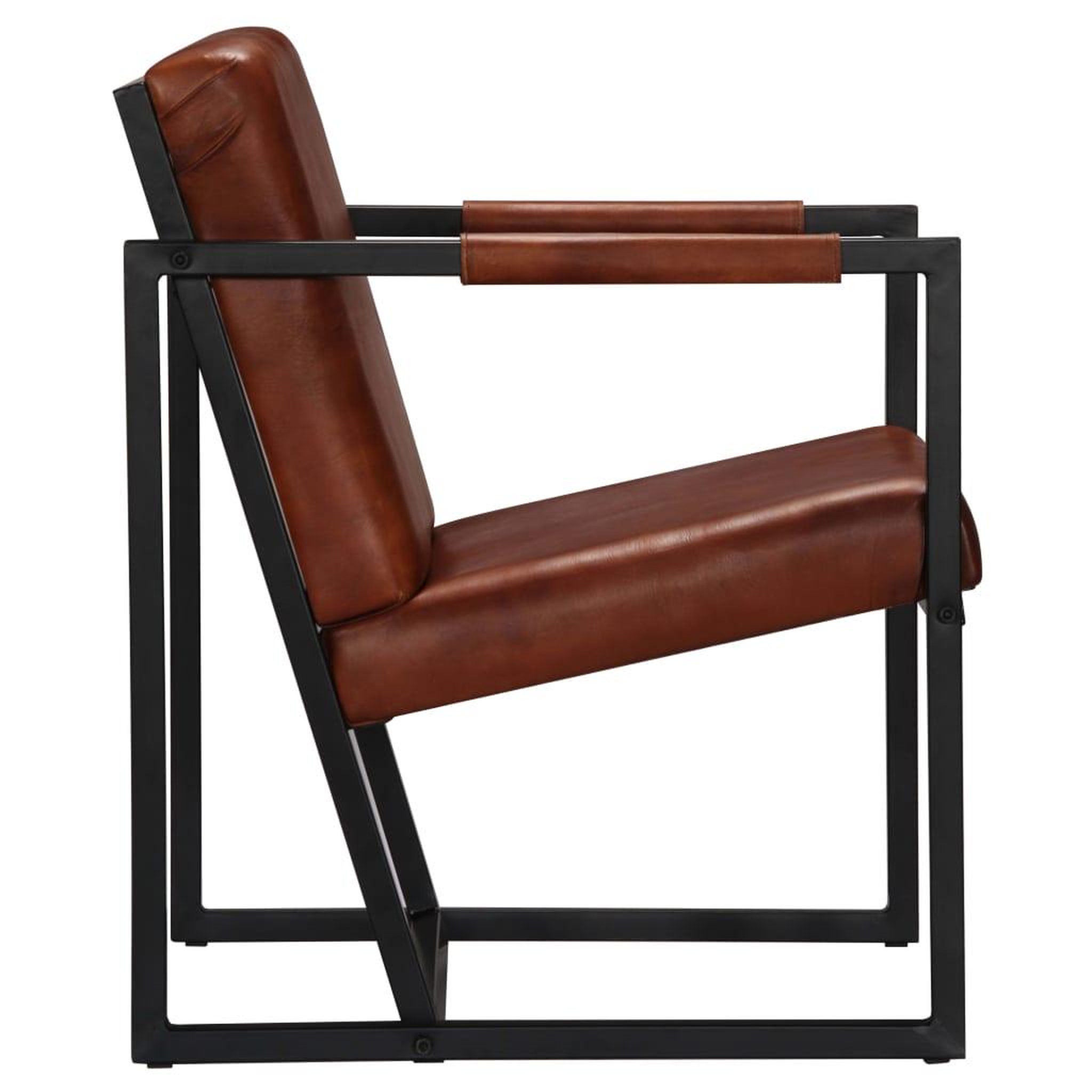 Voir la diapositive 3 : VIDAXL Fauteuil Marron Cuir veritable