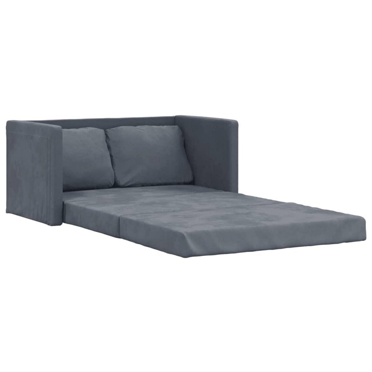 VIDAXL Canape-lit 2 en 1 gris fonce 122x204x55 cm velours