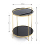 Voir la diapositive 3 : Paris Prix Table d'Appoint Design  Proty  51cm Or & Noir