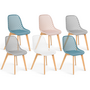 Voir la diapositive 1 : ID MARKET Lot de 6 chaises MANDY mix color pastel rose, blanc, gris clair x2, bleu x2