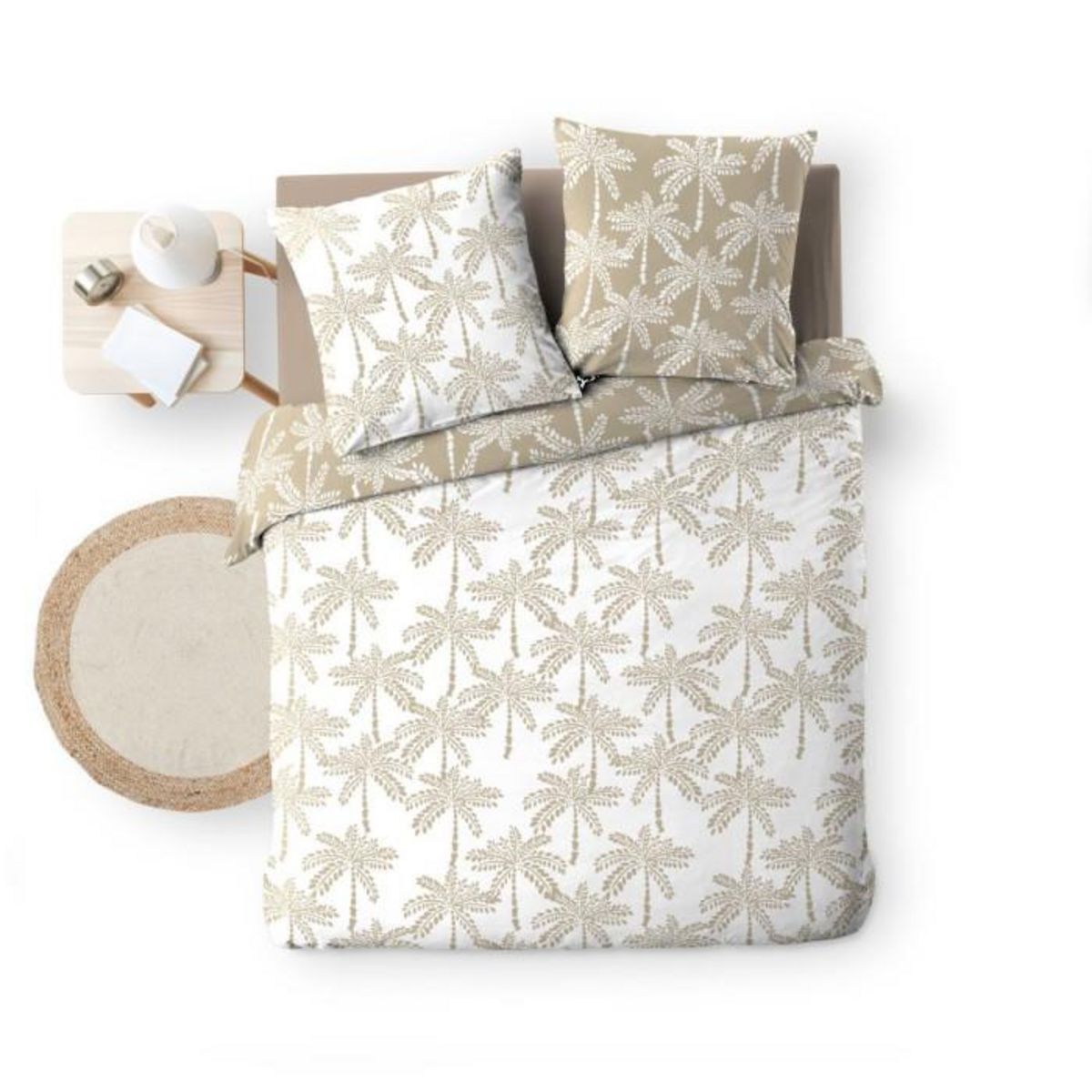 Paris Prix Parure de Lit 3 Pièces  Oliana  240x220cm Beige