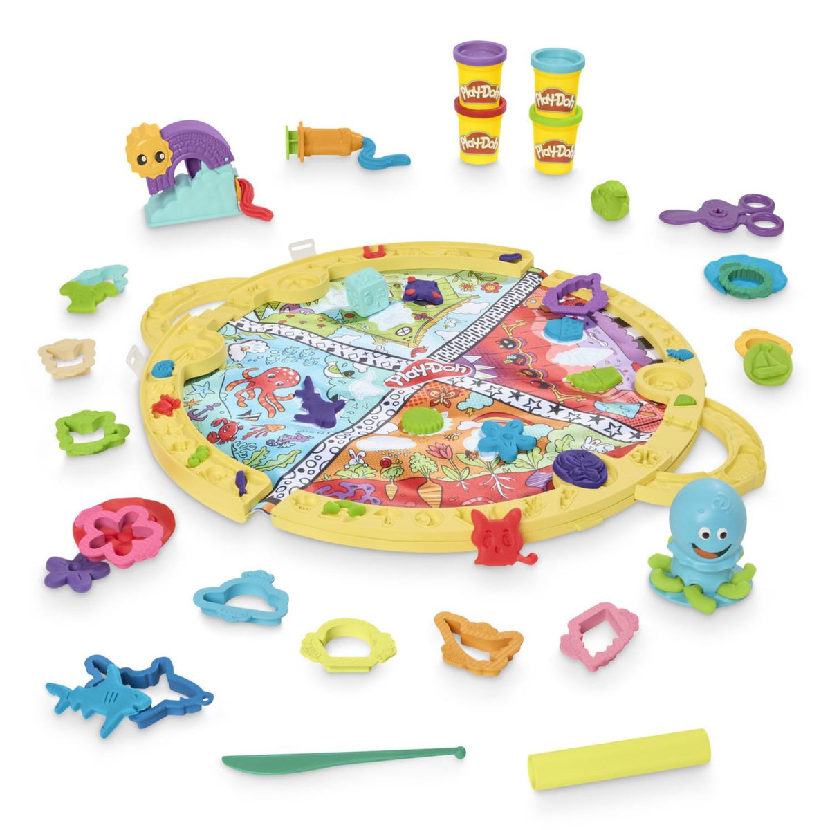 PLAYDOH Play-Doh Tapis de voyage, coffret Découverte avec pâte a modeler