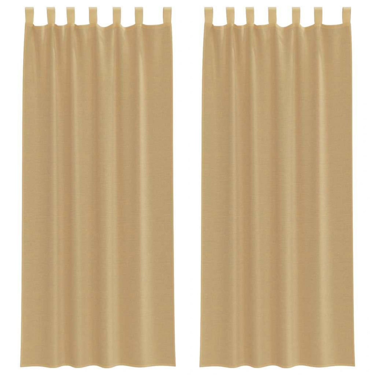 VIDAXL Rideaux en voile avec passe-tringles 2 pcs sable