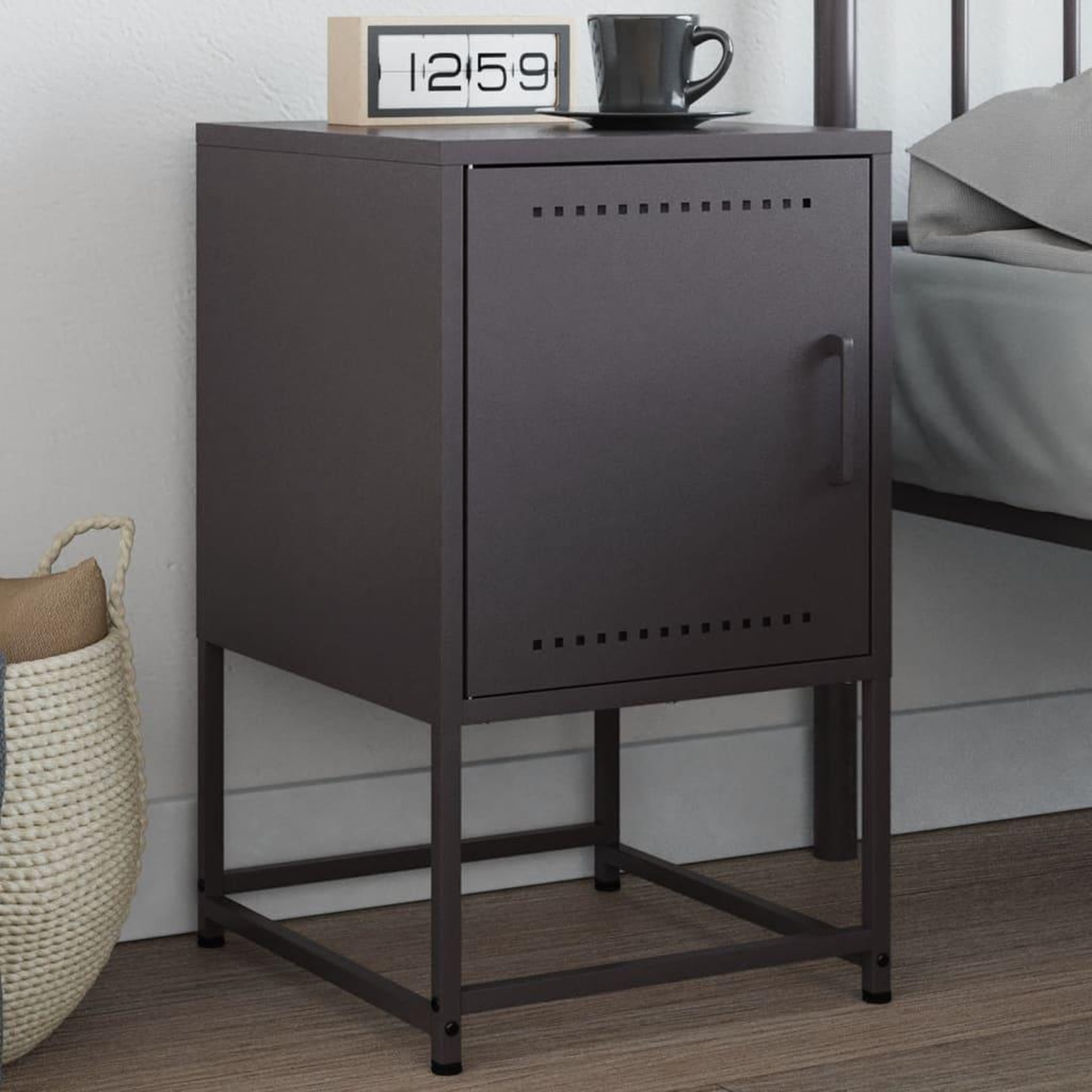 Voir la diapositive 1 : VIDAXL Table de chevet noir 36x39x60,5 cm acier