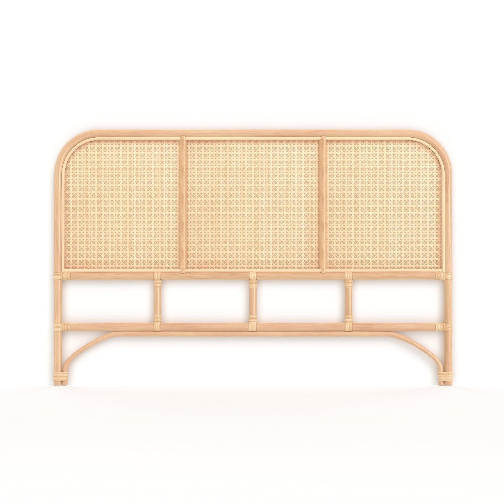 Voir la diapositive 5 : MAISON PAVANE Tête de lit en rotin et cannage 140 cm-naïra