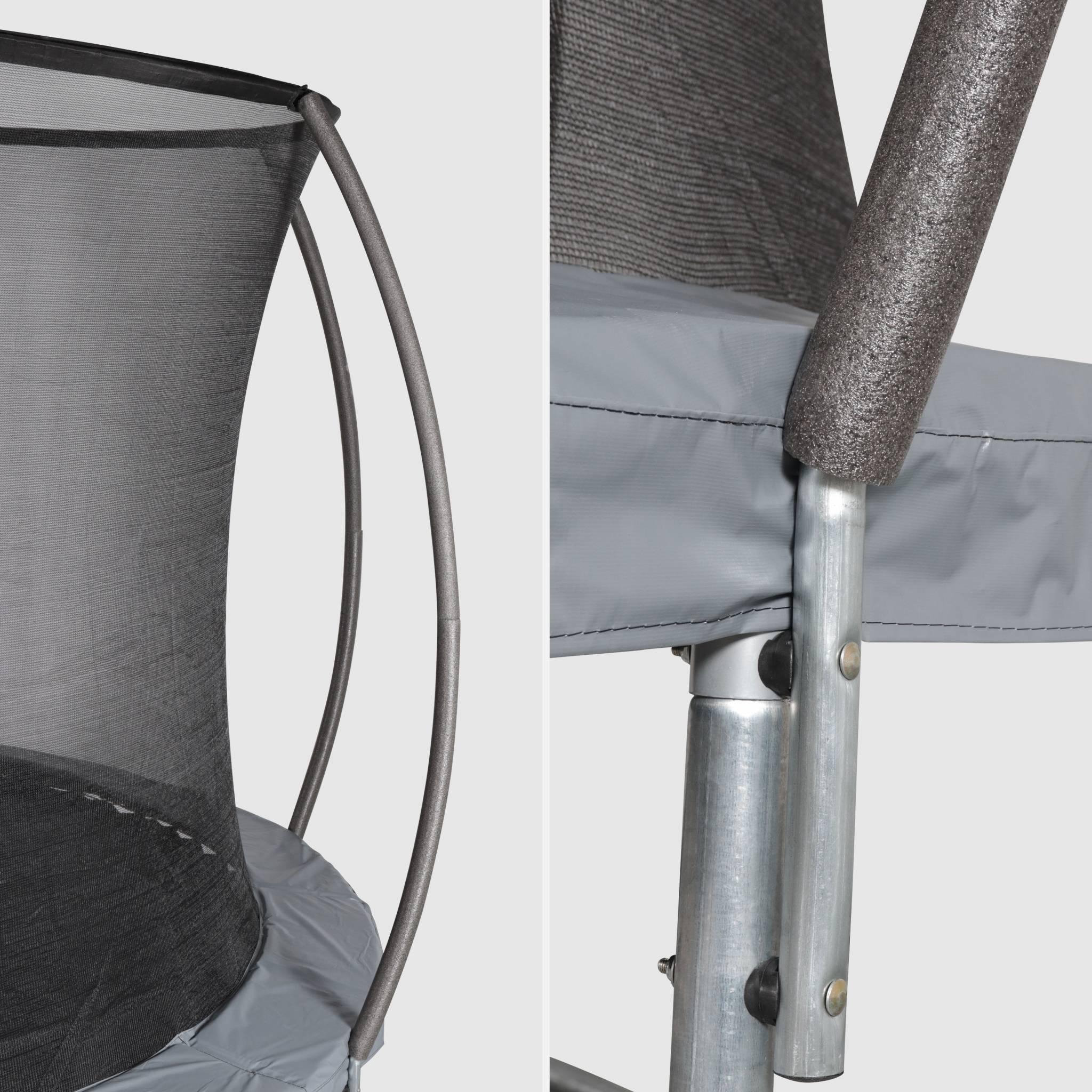 Voir la diapositive 2 : SWEEEK Trampoline rond Ø 250cm gris avec filet de protection intérieur - Pluton Inner – Nouveau modèle - trampoline de jardin 2.50 m 250 cm |Qualité PRO. | Normes EU.