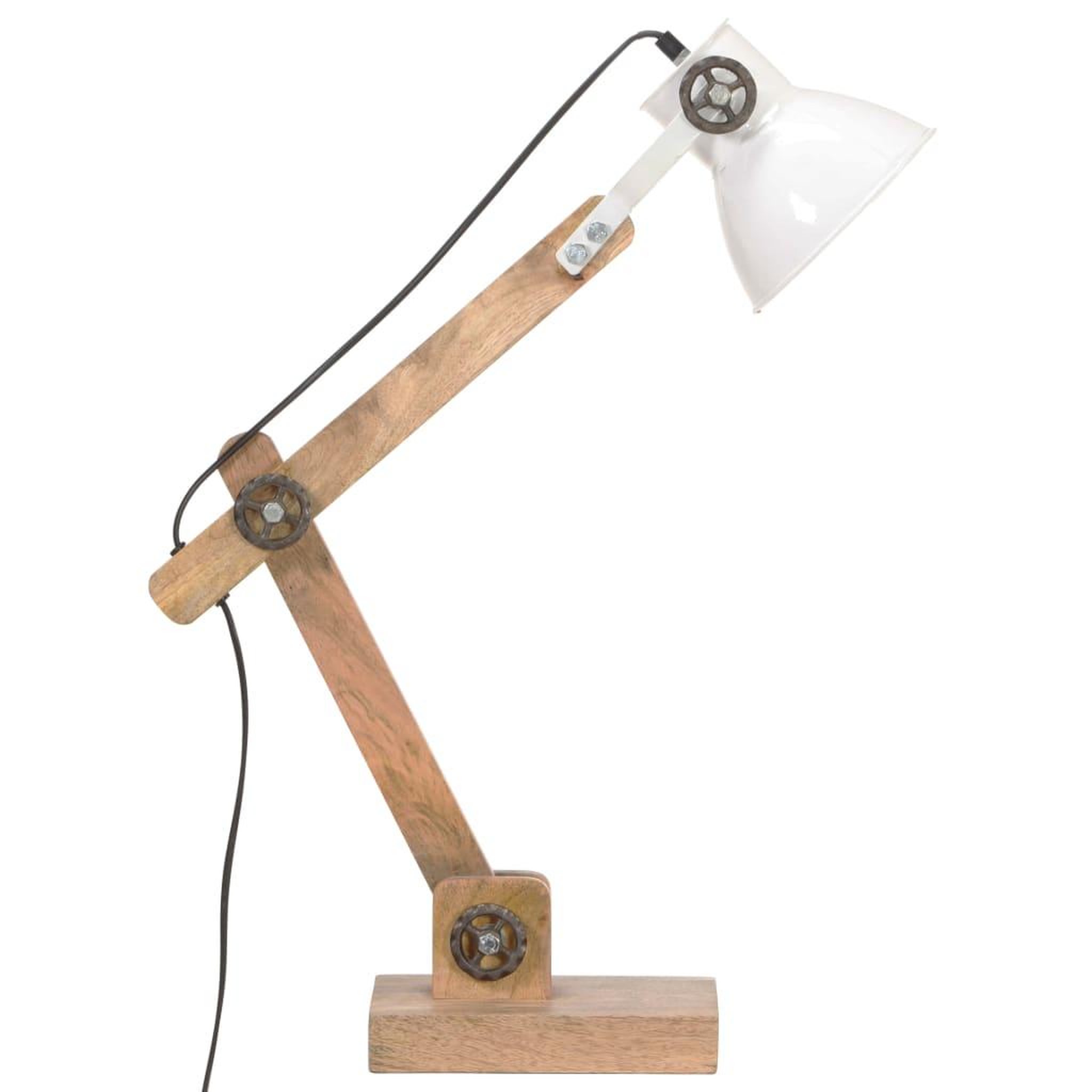 Voir la diapositive 4 : VIDAXL Lampe de bureau industrielle Blanc Rond 58x18x90 cm E27