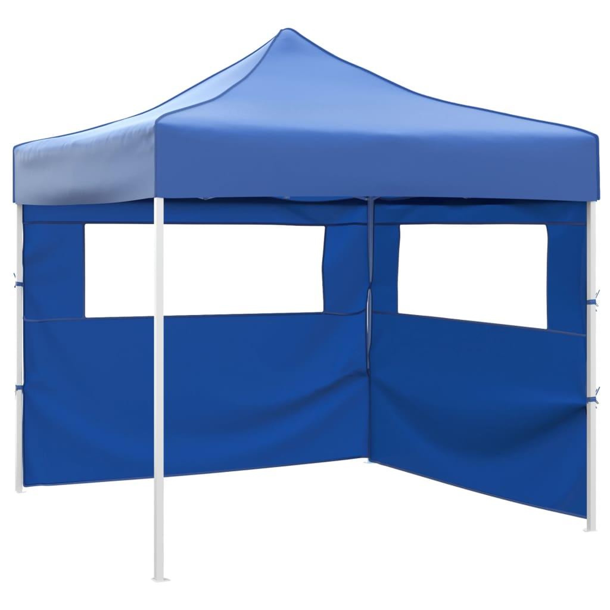 Voir la diapositive 1 : VIDAXL Tente pliable avec 2 parois 3 x 3 m Bleu