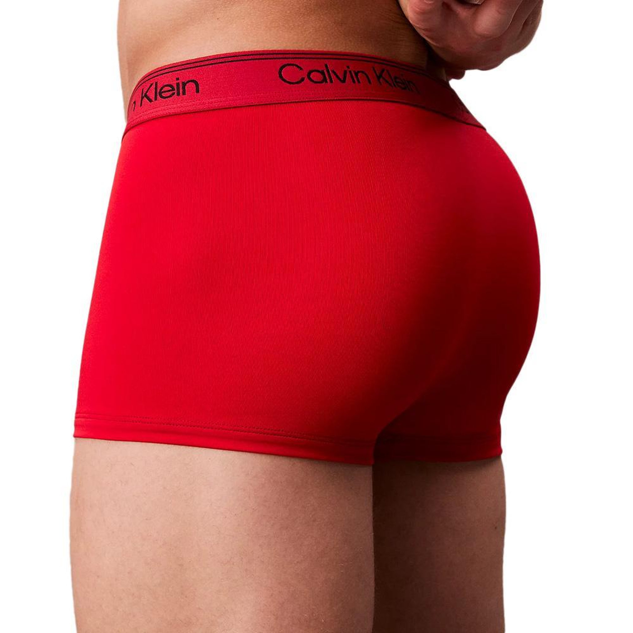 Voir la diapositive 4 : CALVIN KLEIN JEANS X3 Boxers Noir/Rouge/Gris Homme Calvin Klein Jeans Low Rise Trunk