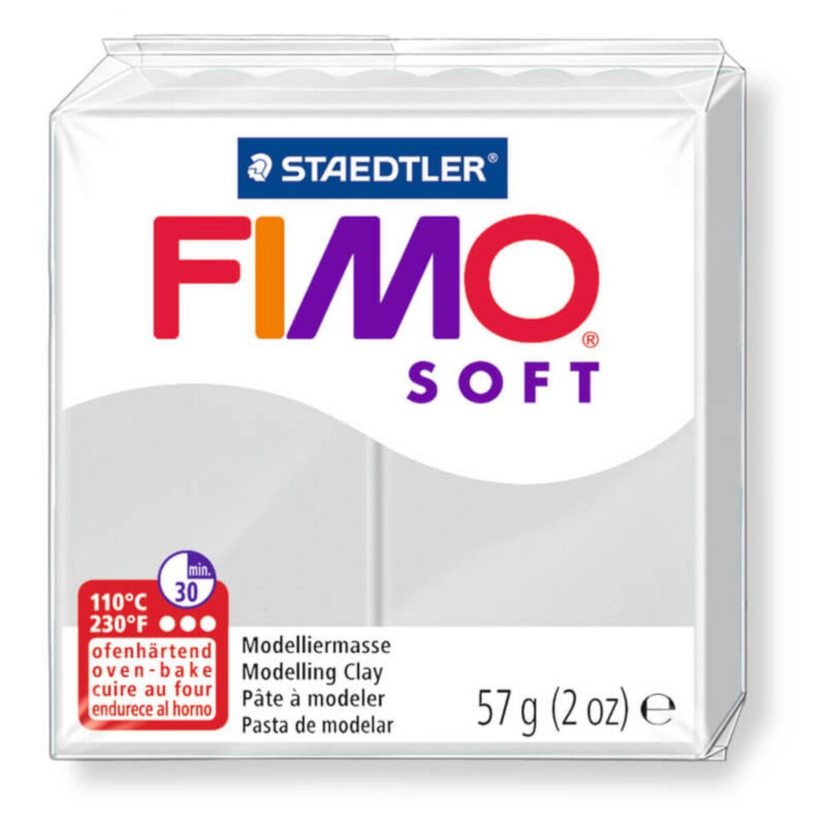 Fimo Pâte Fimo Soft gris 57g