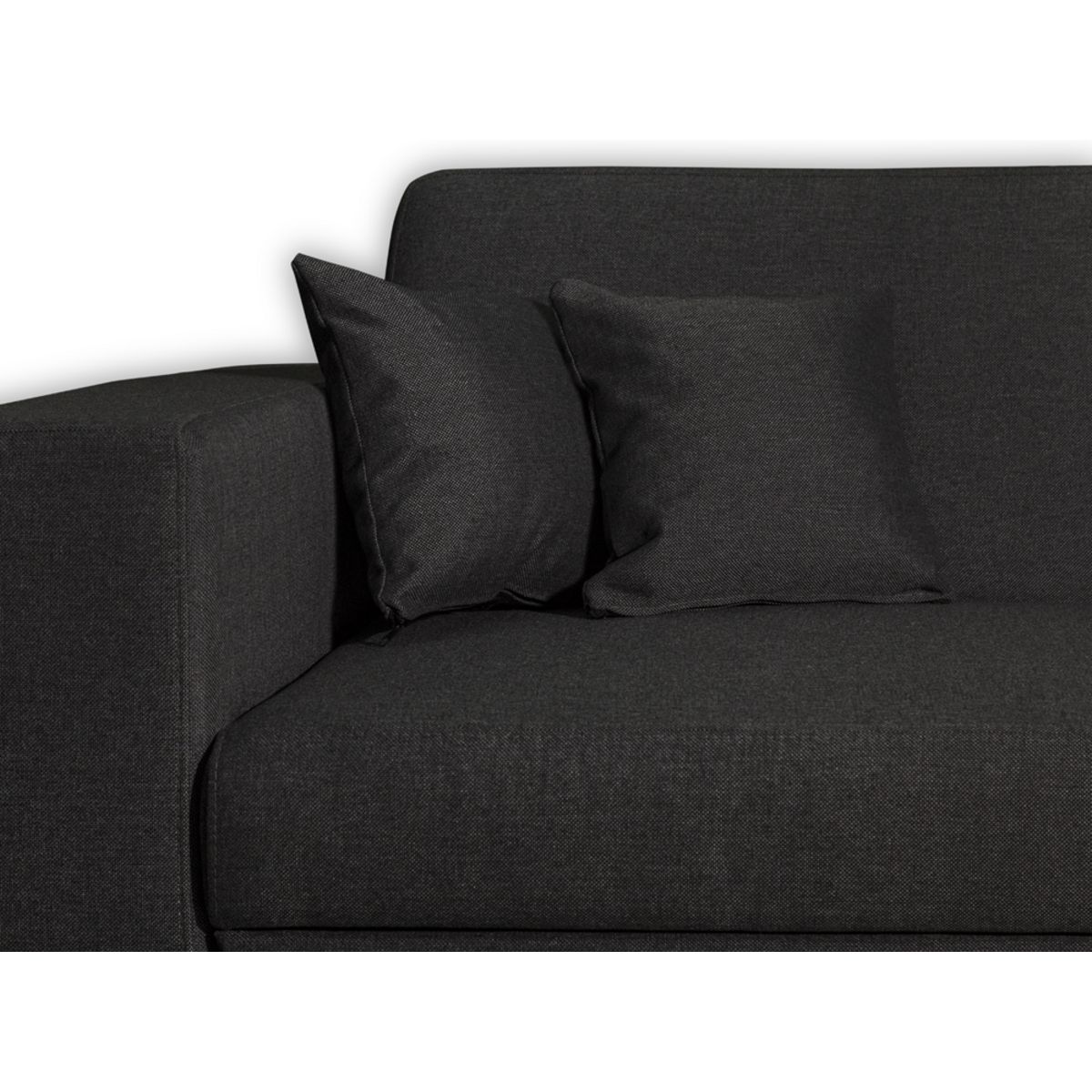 Canapé d'angle droit convertible 4 places avec coffre  de rangement revêtement tissu CARIBEA 