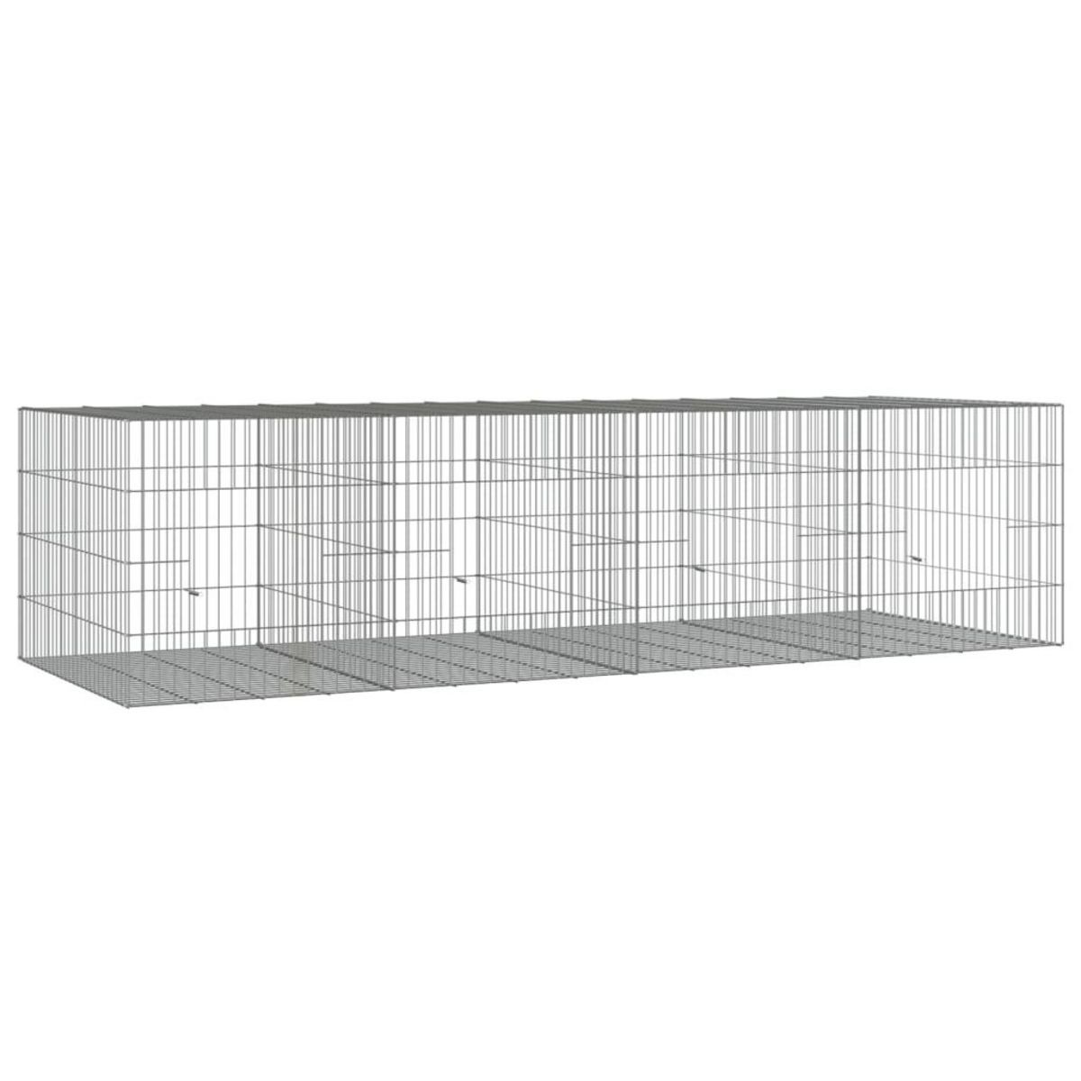 VIDAXL Cage a lapin 4 panneaux 217x79x54 cm Fer galvanise