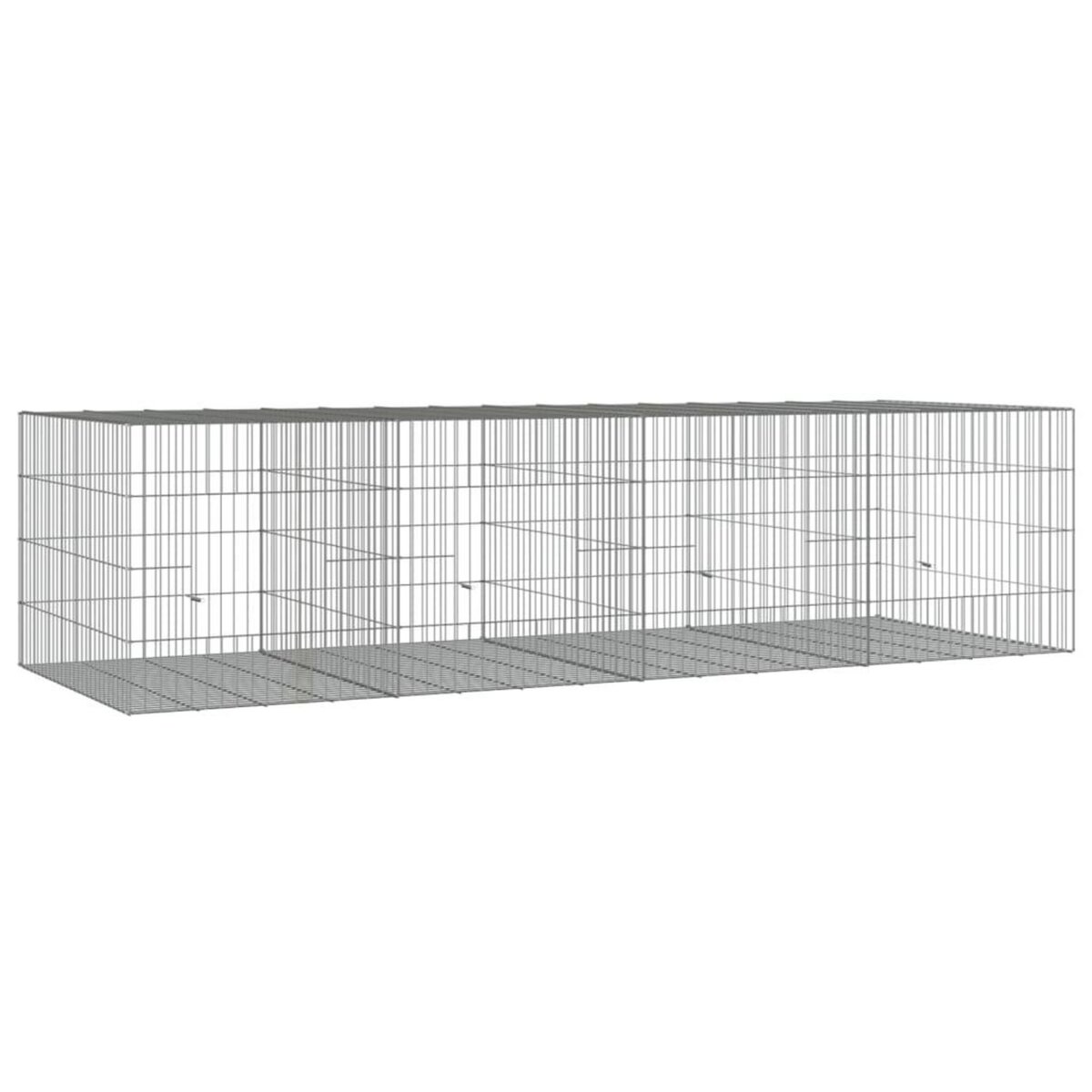 VIDAXL Cage a lapin 4 panneaux 217x79x54 cm Fer galvanise