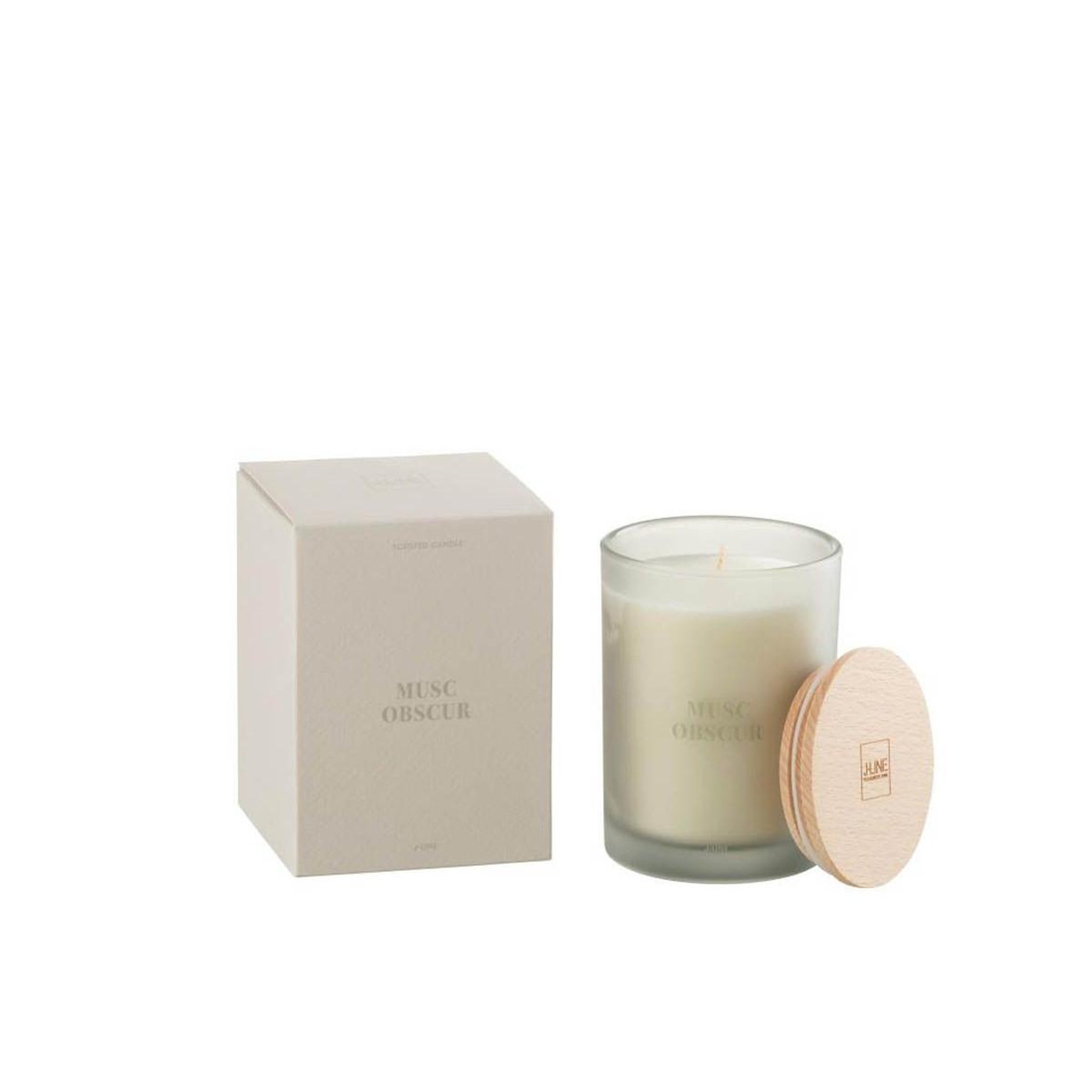 Voir la diapositive 3 : J-LINE Bougie parfumée  accords essentiels  12cm musc obscur