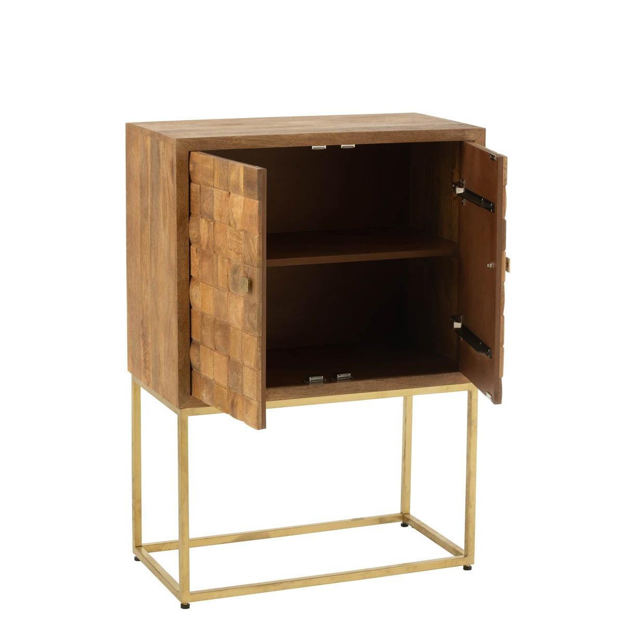 Voir la diapositive 3 : J-LINE Commode 2 portes sur pied  nino  122cm naturel