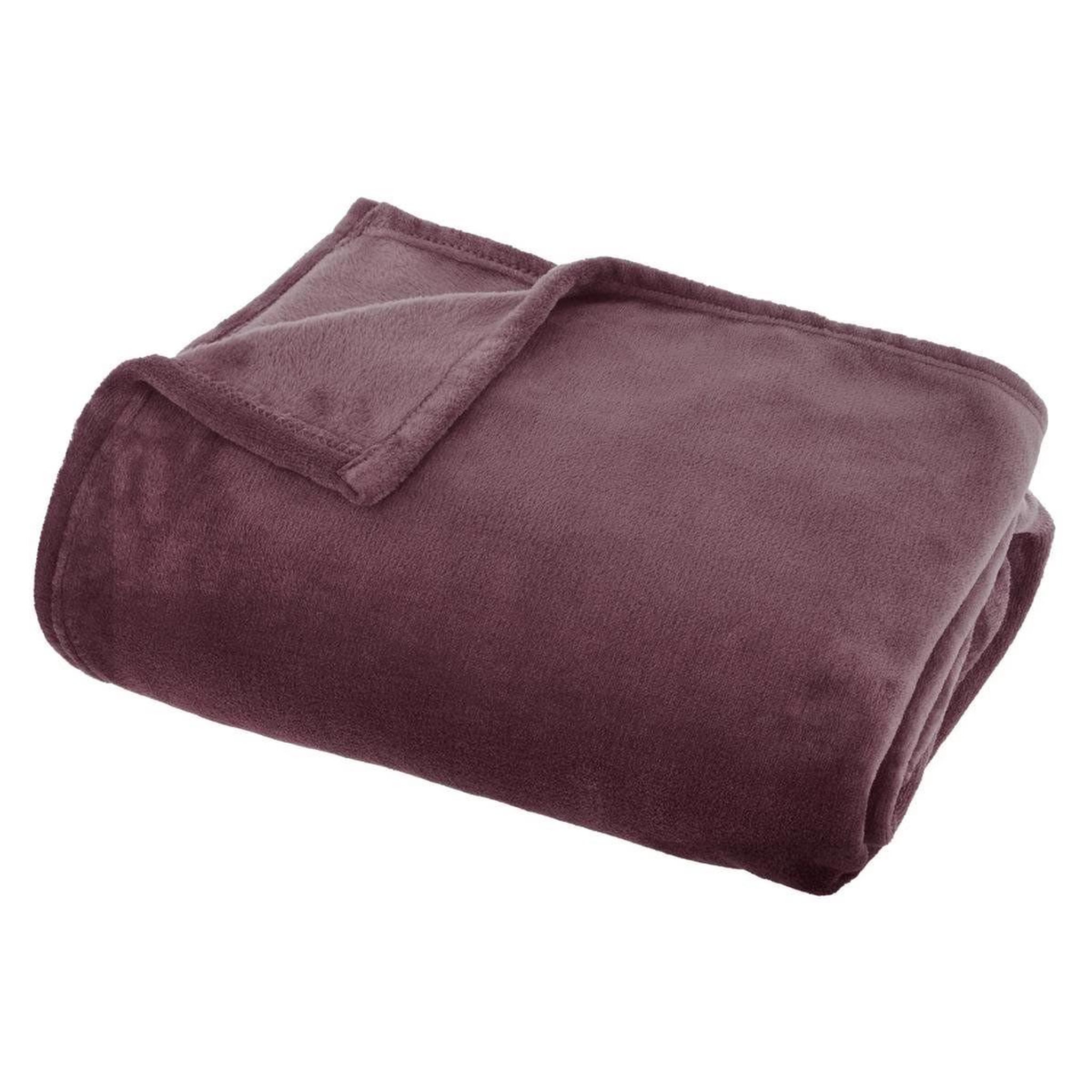 ATMOSPHERA Plaid en flanelle uni  ollis  130x180cm violet