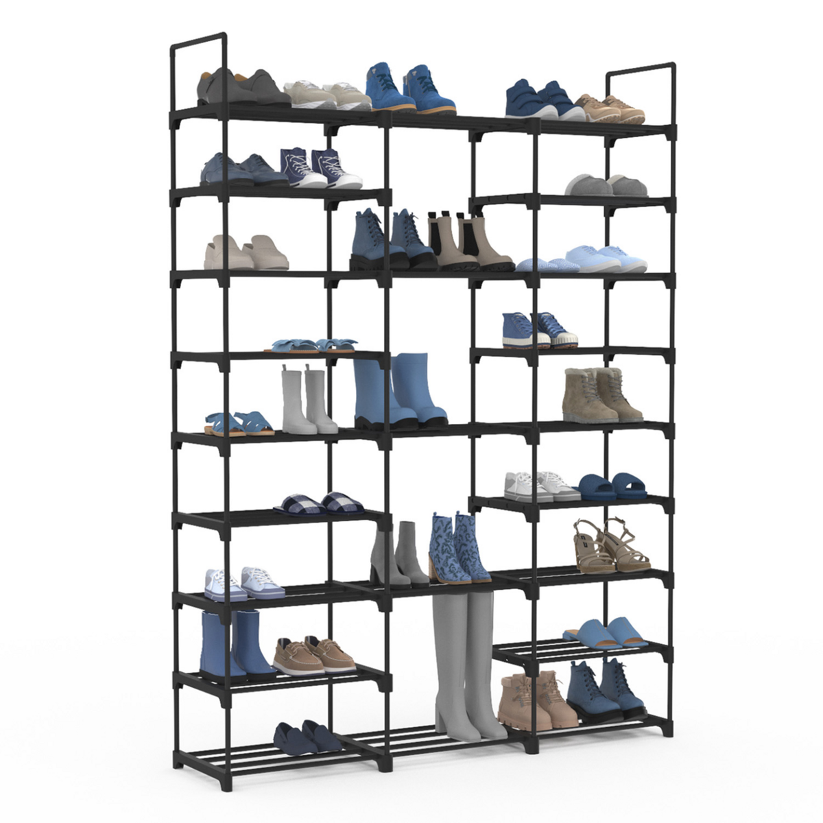ID MARKET Etagère range chaussures 50 paires modulable maxi capacité noire