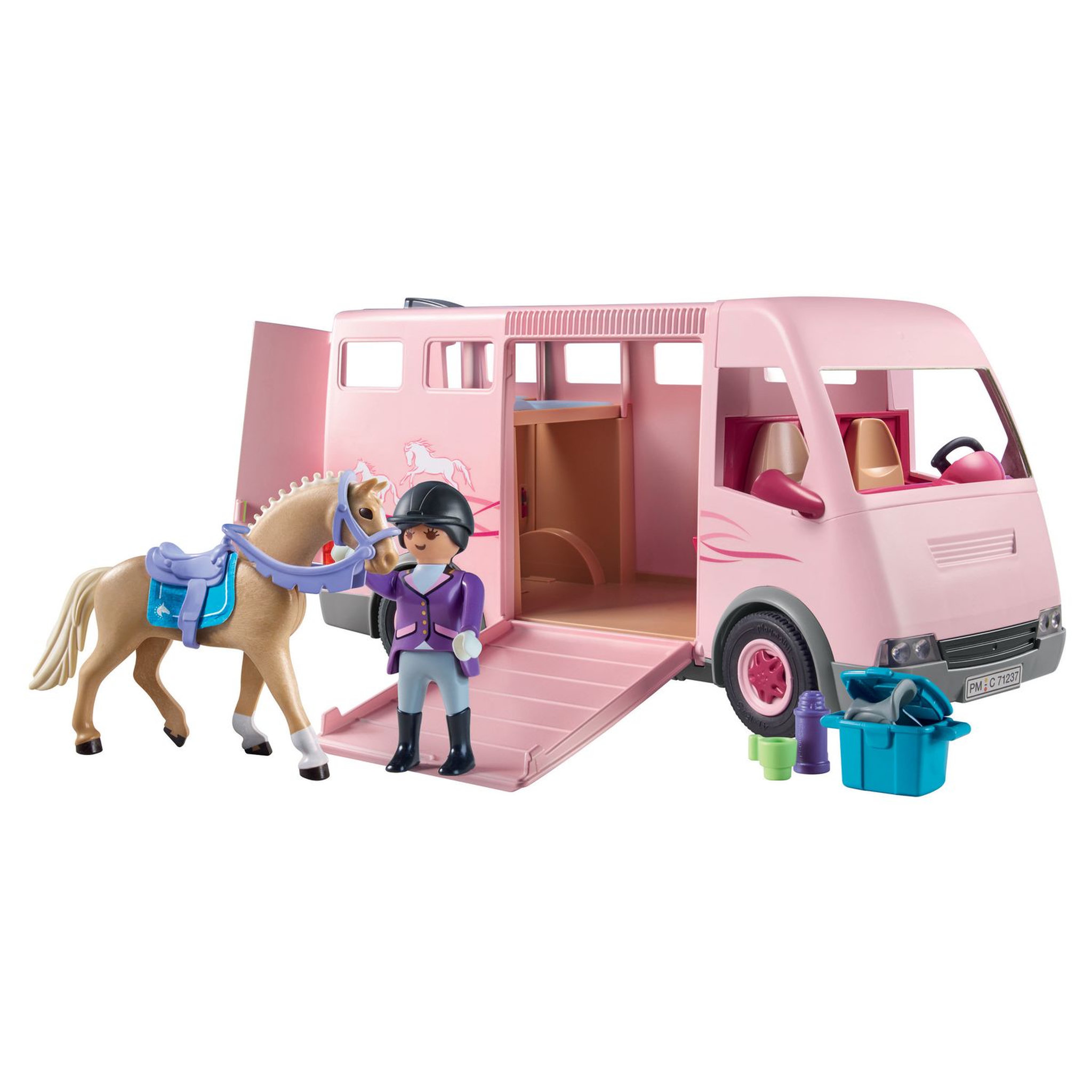 Voir la diapositive 2 : PLAYMOBIL 71237 - Van avec chevaux